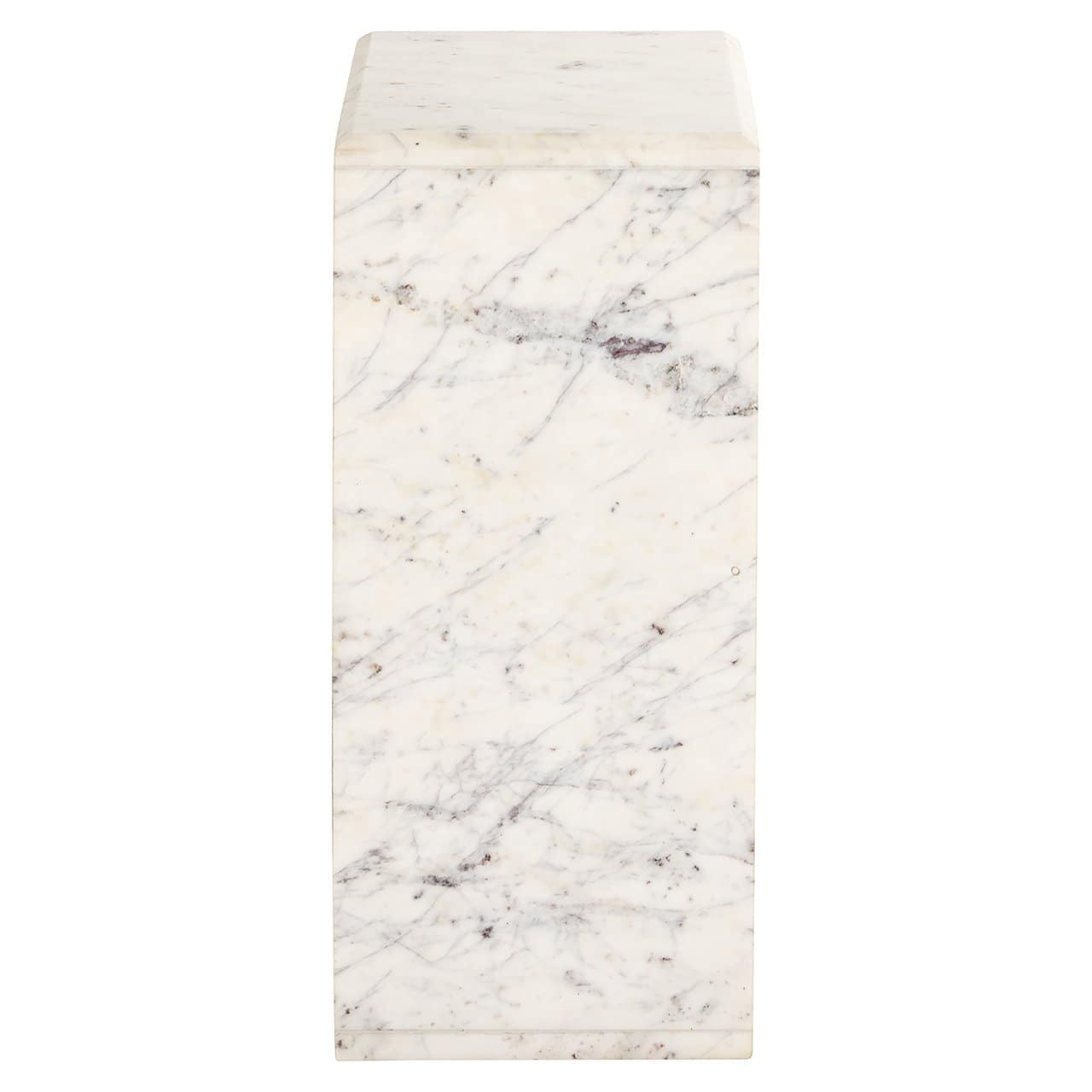 Richmond Interiors Tovek White Marble C Shape Side Table
